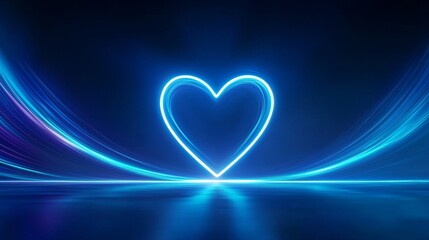 Minimalist neon heart dividers glowing softly in alternating pink and blue colors, separating different parts of the Valentines email