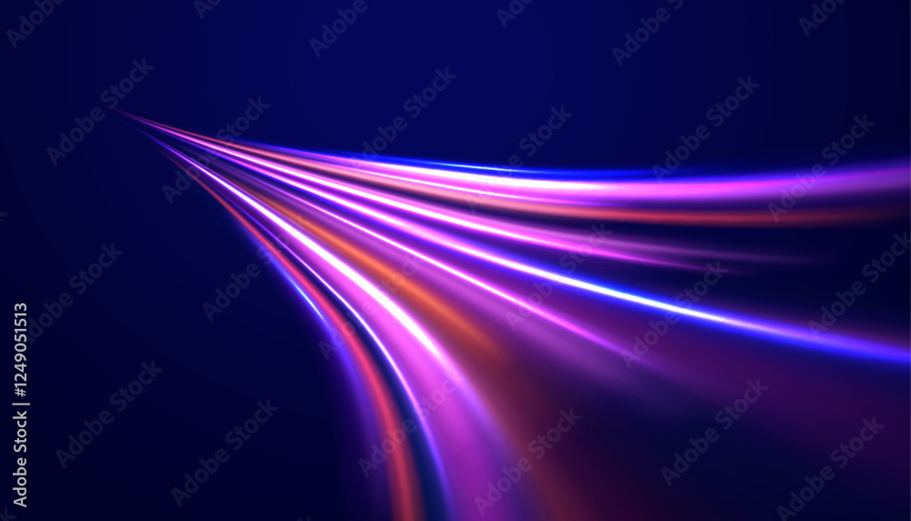 Wall mural swirl bokeh effect. colored shiny sparks of spiral wave. curved bright speed line swirls. shiny wavy