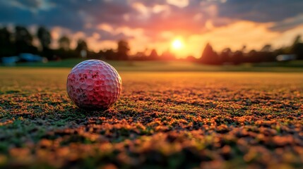 A golfer is seen getting ready to tee off on a picturesque golf course