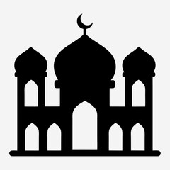 Minimalist Mosque Silhouette Vector Design.