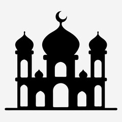 Minimalist Mosque Silhouette Vector Design.