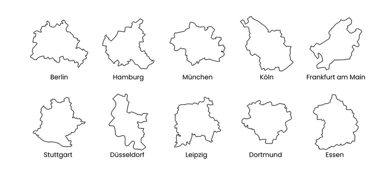 Germany city map set