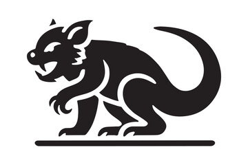 Tasmanian Devil Icon Clean Black Silhouette Vector
