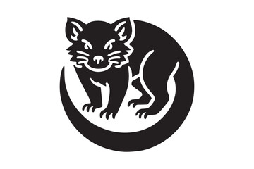 Minimalist Tasmanian Devil Silhouette Modern Vector Design