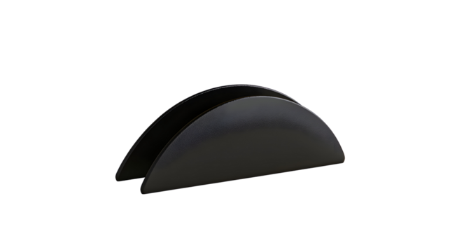 A sleek black taco holder, designed to keep tacos upright and easy to serve in restaurants or home gatherings.
