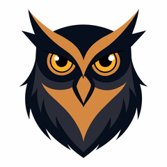 Horned Owl Head Vector Illustration – Detailed Line Art for Printable Designs