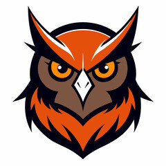 Horned Owl Head Vector Illustration – Detailed Line Art for Printable Designs