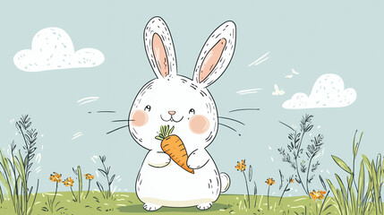 easter bunny and easter eggs