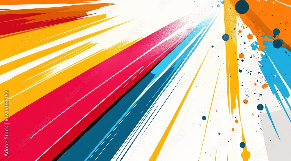 Poster colorful abstract background with dynamic rays and splashes for creative projects and design needs