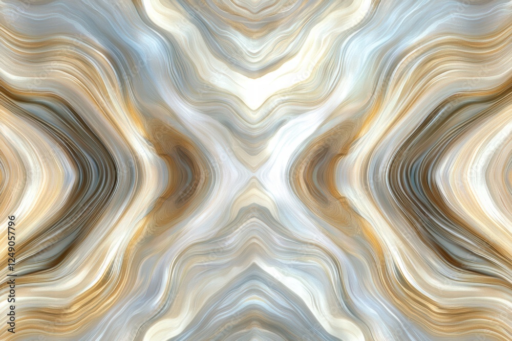 Poster symmetrical waves create an abstract pattern in soft neutral tones
