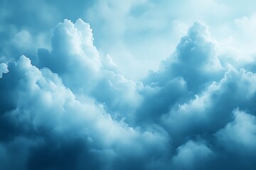 Fototapeta premium Stunning Abstract Blue Cloudscape for Backgrounds