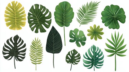A collection of diverse green leaves.