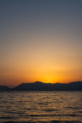 tranquil seascape after sunset