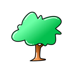 green tree isolated on white background