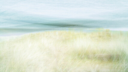 An ICM (intentional camera movement) and double-layer photography on the beach of  Ameland, one of the Wadden Islands - the Netherlands