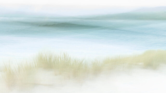 An ICM (intentional camera movement) and double-layer photography on the beach of  Ameland, one of the Wadden Islands - the Netherlands