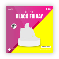 Black Friday Super Offer Social Media Post design Template

