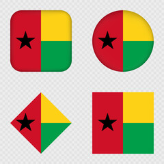 Guinea Bissau Flag Icons Pack. Vector illustration.