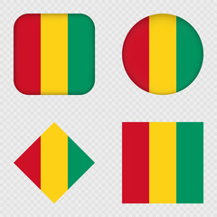 Fototapeta premium Guinea Flag Icons Pack. Vector illustration.