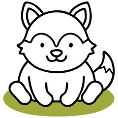 Fototapeta premium Cute Fox Vector Graphic Art Illustration