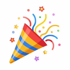 party hats and confetti