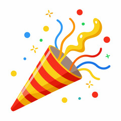 party hats and confetti