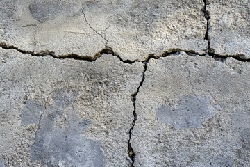 Obraz premium Concrete surface with small cracks showcasing texture and wear in an urban setting