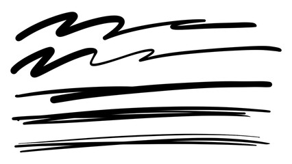 drawn lines isolated on transparent background