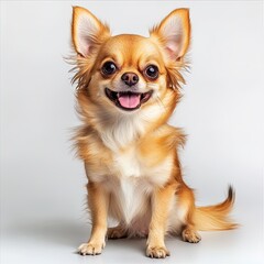 Obraz premium Beautiful cute little chihuahua dog on white background 