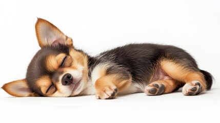 Beautiful cute little chihuahua dog on white background
