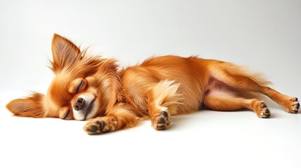 Beautiful cute little chihuahua dog on white background
