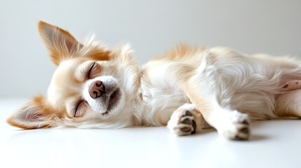 Beautiful cute little chihuahua dog on white background
