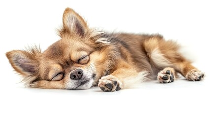 Beautiful cute little chihuahua dog on white background
