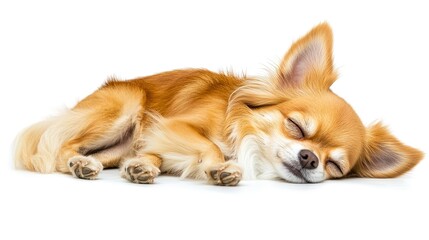 Beautiful cute little chihuahua dog on white background
