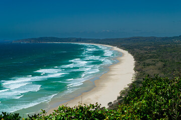 Scenic Coastal Panorama of Tallow Beach Near Byron Bay, Australia
