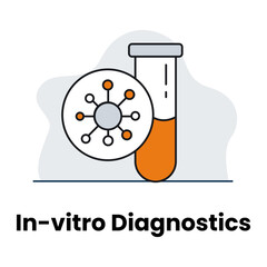 In-vitro Diagnostics Icon, Laboratory Testing and Medical Research Symbol