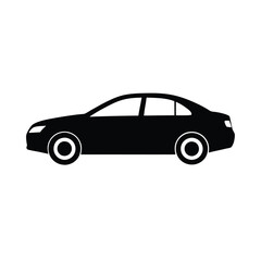 black car isolated on white