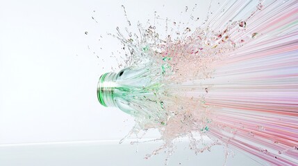 Obraz premium Water Bottle Splashing with Colorful Water Stream and Motion Effects