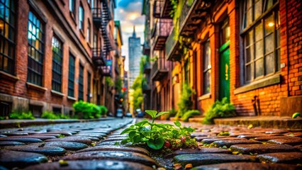 Fototapeta premium Macro NYC: Vibrant Street Details, Urban Textures, Close-Up Cityscape