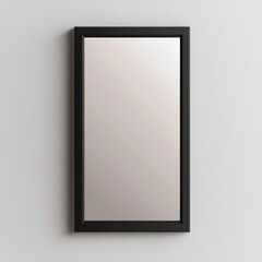Minimalist Black Framed Mirror on Simple Light Wall Background