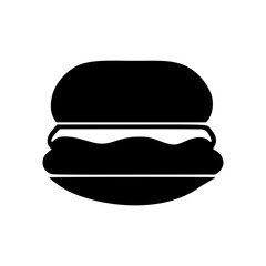 A silhouette hamburger on a white background isolated vector
