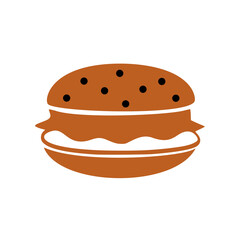 Hamburger on a white background isolated PNG icon