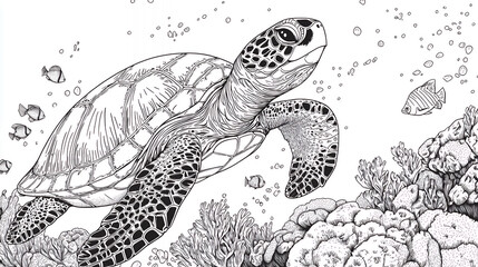 Fototapeta premium sea turtle vector illustration