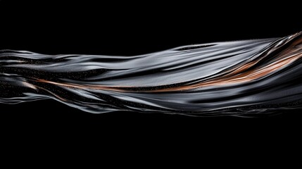 Obraz premium Fluid Movement Abstract Art with Black and Gold Elements for Design