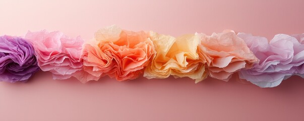 Close-up on crafting with soft lighting and pastel paper layers