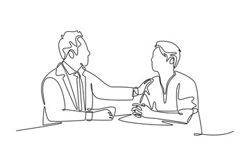 Hospital activity concept. Single line draw design vector graphic illustration.	