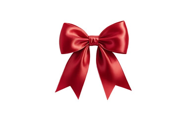 A red ribbon bow  isolated on white and transparent background.