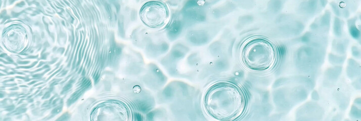 Ripples in clear blue water with abstract circular patterns, suitable as calming SPA background
