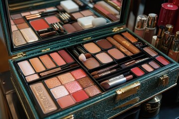 Luxurious makeup collection in elegant display box