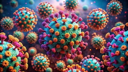 Microscopic View: Influenza Virus Ultrastructure - Detailed Close-Up